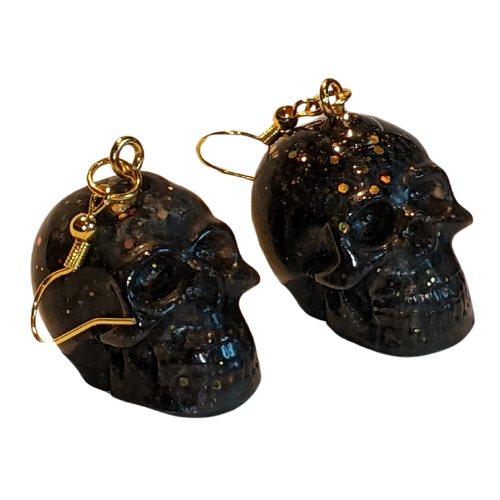 October Colors Earrings - Black with gold glitter
