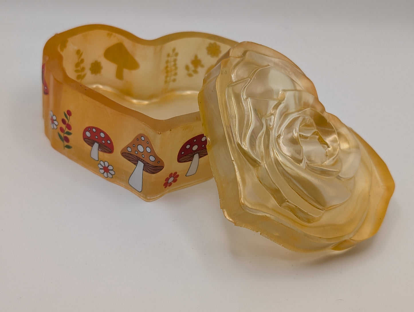 Gnomes and Shrooms Heart Box with Lid