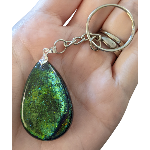 Green Teardrop Keychain