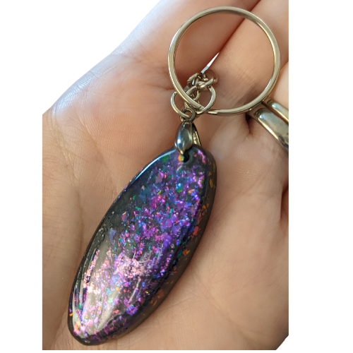 Purple Oval Keychain