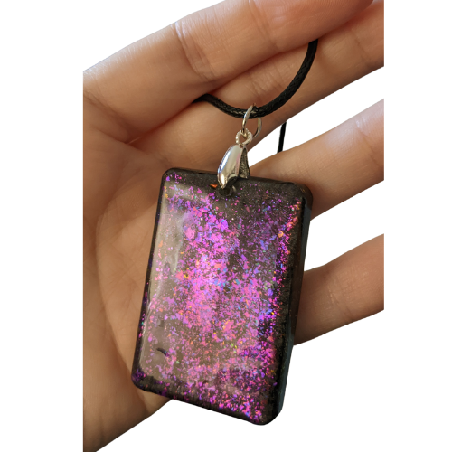 Purple Rectangle Necklace