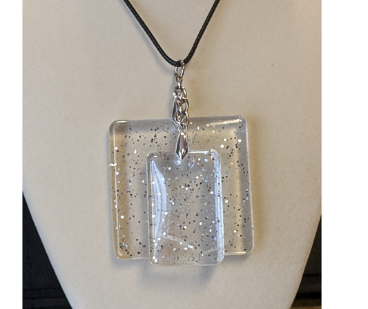 Double Pendant Necklace - Square