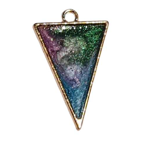 Triangle pendant - blue, green, purple ***Pendant ONLY***